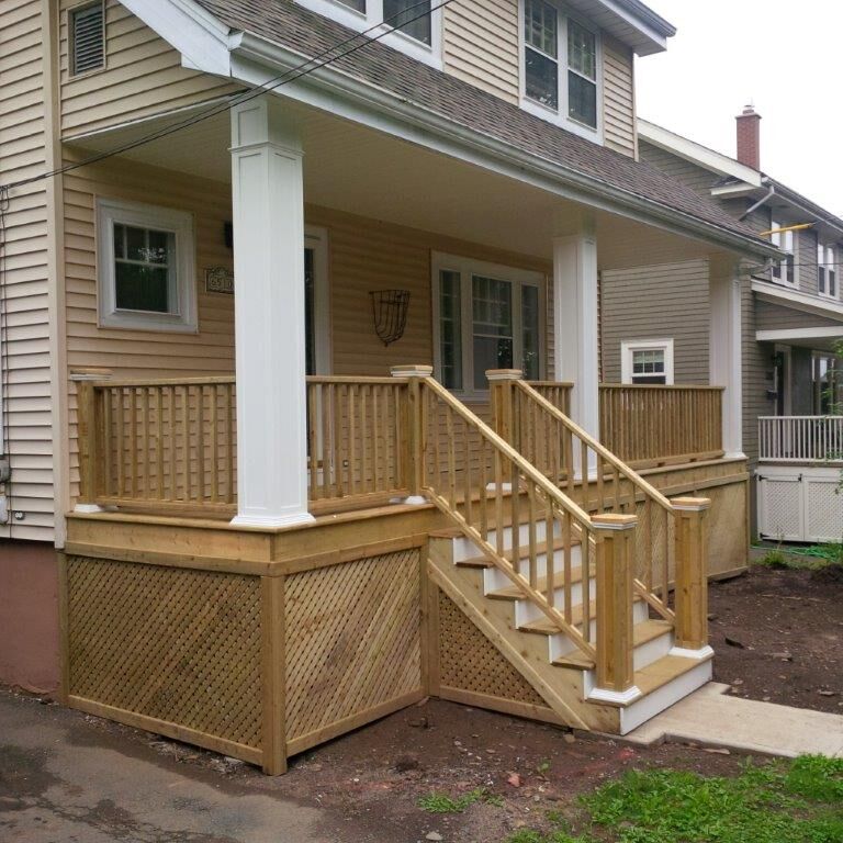 Pressure Treated Porch with PVC Columns