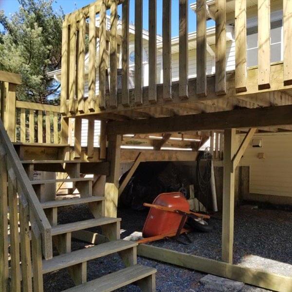 No Railing on Both Sides of Stairs